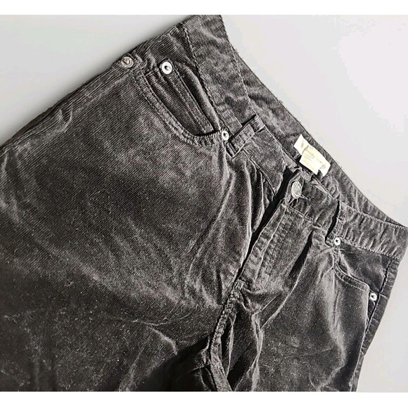 Michael Kors Corduroy Straight Leg Mid-Rise Pants Black Size 8 Office Casual - Picture 2 of 9